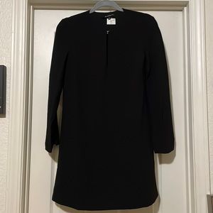 Long Black Olivaceous Peephole Neckline Dress- M